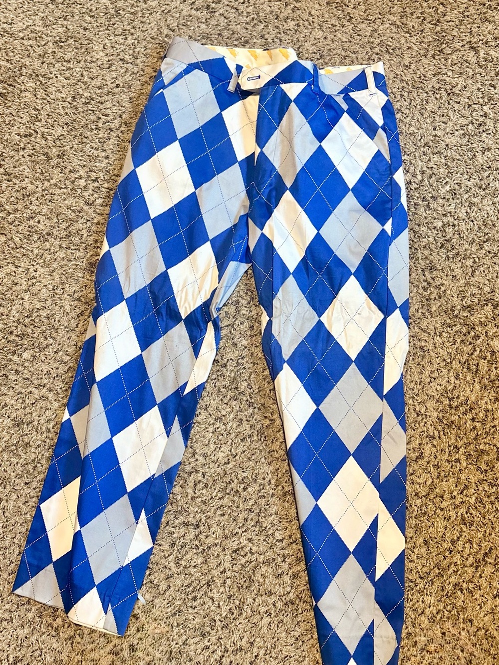 Loudmouth Royal Blue and White Argyle Golf Pants